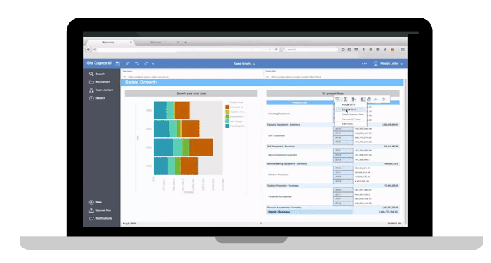 IBM Cognos Analytics with Watson screen capture