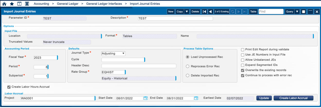 Import Journal Entries Deltek Costpoint Kinetek