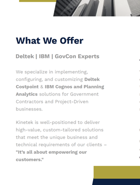 Why Organizations Trust Us for Deltek Costpoint & IBM Cognos Success